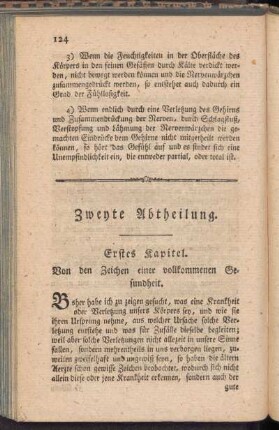 Erstes Kapitel. Von den Zeichen einer vollkommenen Gesundheit