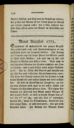 Monat Augustus 1775.