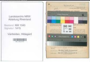 Entnazifizierung Hildegard Vanheiden , geb. 16.04.1905 (Lehrerin)