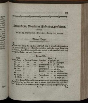 Formørkelser, Planeternes Steder og Oppositioner, observerte paa der Kgl. Observatorium i. Kiøbenhaven i Aarene 1788 og 1789
