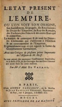 L' État présent de l'Empire