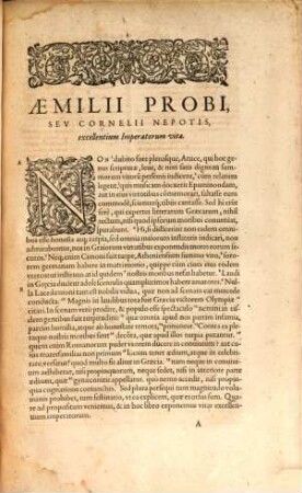 Cor. Nepolis vulgo Aemilii Probi de vita excellentium imperatorum Graecorum ac Romanorum
