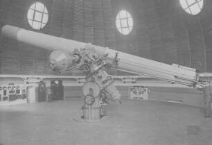 Der Babelsberger 650 mm-Refraktor von Zeiss (Hebebühne oben) : Technikgeschichte | Physik | Optik | Astronomische Instrumente