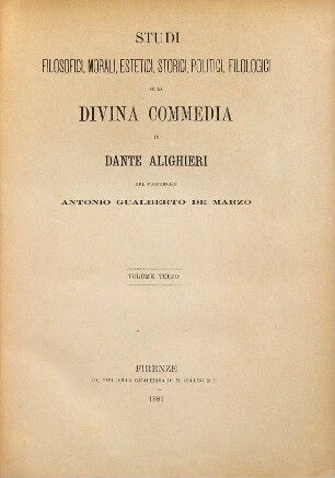 Commento su la Divina Commedia di Dante Alighieri, 3. Il paradiso