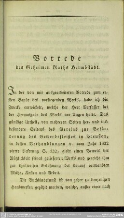 Vorrede des Geheimen Raths Hermbstädt