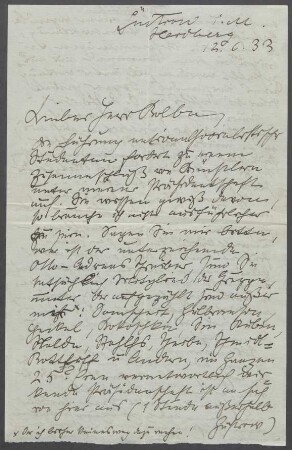 Brief von Ernst Barlach an Georg Kolbe