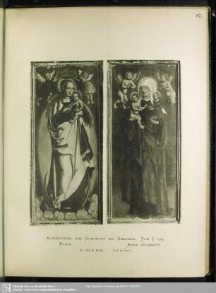 Altarflügel Aus Somsdorf Bei Dresden. Vom J. 1514. Maria; Anna Selbdritt