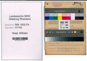 Entnazifizierung Wilhelm De Waal, geb. 17.08.1907 (Metzger)