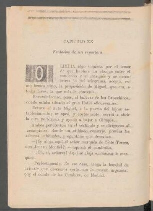 Capítulo XX - Fantasías de un reportero