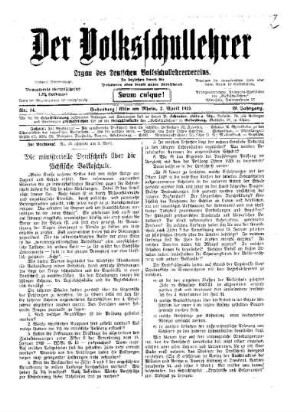 Die ministerielle Denkschrift über die sächsische Volksschule