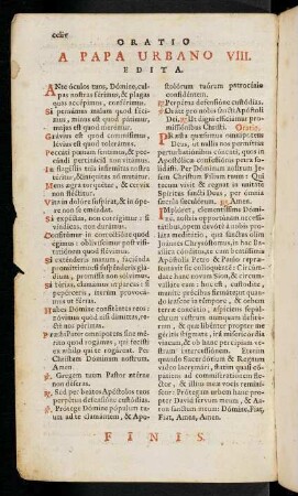 CCLIV, Oratio A Papa Urbano VIII. Edita.