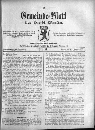 1921,5: Nr. 5, 30. Januar 1921