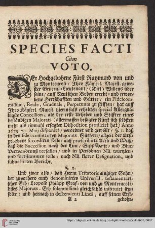 Species Facti cum Voto