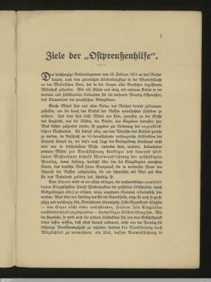 Ziele der "Ostpreußenhilfe"