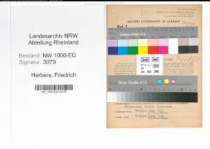 Entnazifizierung Friedrich Herbers, geb. 20.07.1893 (Postoberverwalter)