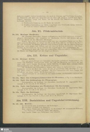 Abt. XII. Krätze und Ungeziefer