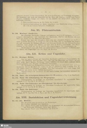 Abt. XII. Krätze und Ungeziefer