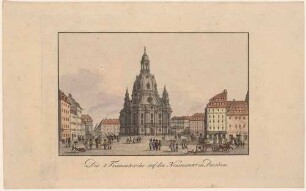 Dresden, die Frauenkirche auf dem Neumarkt von Südwesten, im Hintergrund rechts das Coselpalais