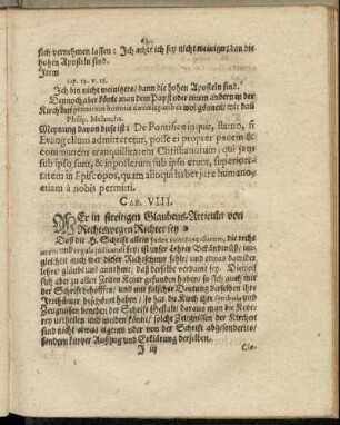 Cap. VIII. Wer in streitigen Glaubens-Articuln von Rechtswegen Richter sey