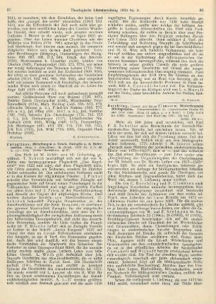 35-36 [Rezension] Zwingliana. Mitteilungen zur Geschichte Zwinglis und der Reformation. 1930, Nr. 2. (Bd. V, Nr. 4.)