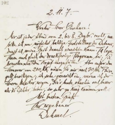 Brief an Eberhard Buchner