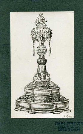 Entwurf für den Ruderpokal der Regatta in Dresden 1914 : Entwurf für den Ruderpokal der Regatta in Dresden 1914. Kreidezeichnung (1914; C. Brose)