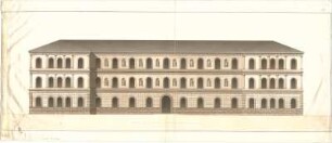 Gärtner, Friedrich von; München, Königsplatz; Staatsbibliothek und Ausstellungsgebäude, Vorprojekt - Staatsbibliothek (Ansicht)