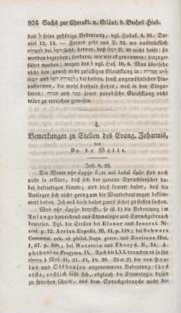 924-944 Bemerkungen zu Stellen des Evang. Johannis