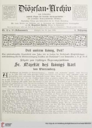 6: Eine württembergische Staatsschrift vom Jahre 1815 in Sachen der Reichslande Elsaß-Lothringen, [1] : Festgabe zum 25jährigen Regierungsjubiläum Sr. Majestät des Königs Karl von Württemberg