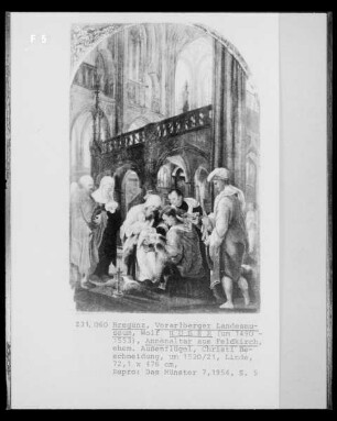 Annenaltar aus Feldkirch, ehemals Altarflügel: Die Beschneidung des Christuskindes durch den Priester im Tempel