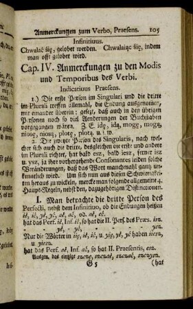 Cap. IV. Anmerckungen zu den Modis und Temporibus des Verbi
