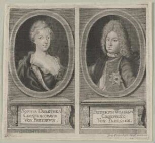 Bildnisse des Friedrich Wilhelm, Cronprinz von Preussen und Sophia Dorothea, Cronprinzesse von Preussen
