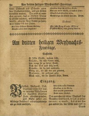 Am dritten heiligen Weyhnachts-Feyertage