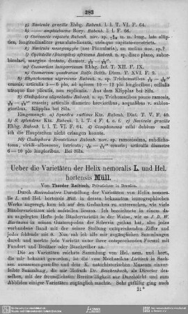 Ueber die Varietäten der Helix nemoralis L. und Hel. hortensis Müll.