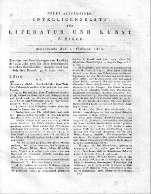 Beyträge und Berichtigungen zum Lexikon der vom Jahr 1750 bis 1800 verstorbenen teutschen Schriftsteller. Ausgearbeitet von Joh. Geo. Meusel, gr. 8. Lpz. 1802.