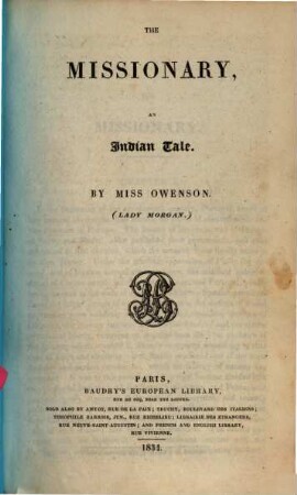 The Missionary, an Jndian Tale