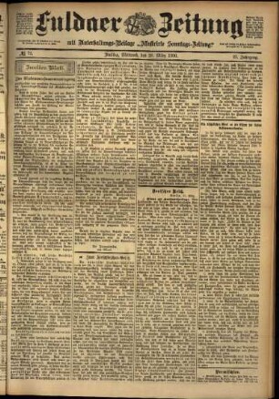 Zweite Ausgabe vom Mittwoch, den 28. März 1900.
