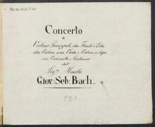 Konzerte; vl, fl dolce (2), strings, bc; G-Dur; BWV 1049