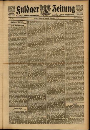 Erste Ausgabe vom Samstag, den 25. November 1905.