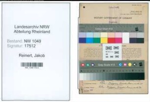 Entnazifizierung Jakob Reinert , geb. 17.07.1912 (Referendar)
