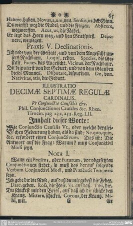 Illustratio Decimae Septimae Regulae Cardinalis. Ut Coniunctio Causalis [et]c.