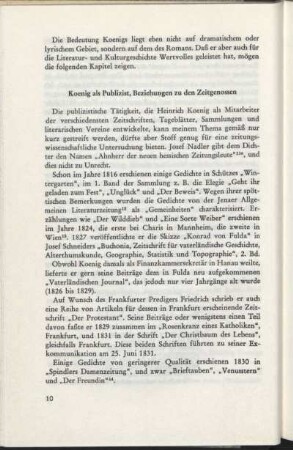 Koenig als Publizist, Beziehungen zu den Zeitgenossen