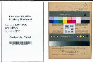 Entnazifizierung Rudolf Castenholz , geb. 13.10.1908 (Steiger)