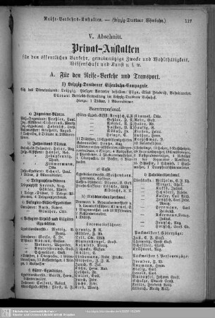 V. Abschnitt. Privat-Anstalten