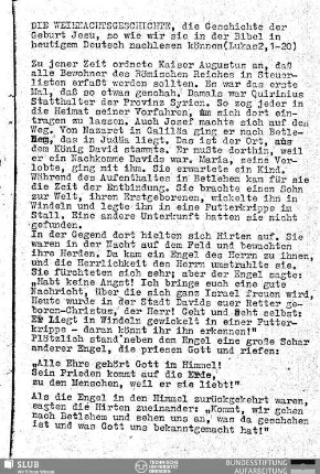 Die Weihnachtsgeschichte