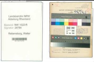 Entnazifizierung Walter Rebensburg , geb. 20.04.1887 (Vertreter)