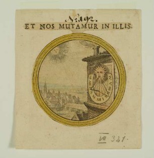 Emblem mit Sonnenuhr
