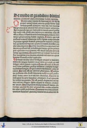 De modo et gradibus divini amoris…