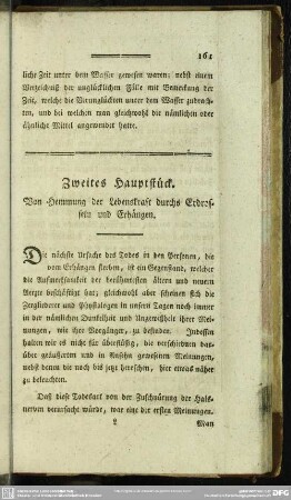 Zweites Hauptstück. Von Hemmung der Lebenskraft durch Erdrosseln und Erhängen