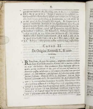 Caput II. De Origine Remedii L. Si contendat.